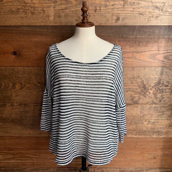 Painted Threads Black & White Striped Sweater - Picture 2 of 6